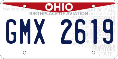 OH license plate GMX2619
