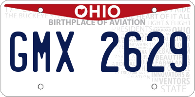 OH license plate GMX2629