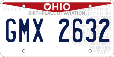 OH license plate GMX2632