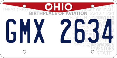 OH license plate GMX2634