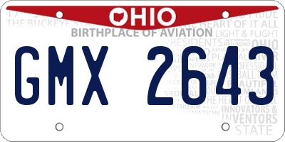 OH license plate GMX2643