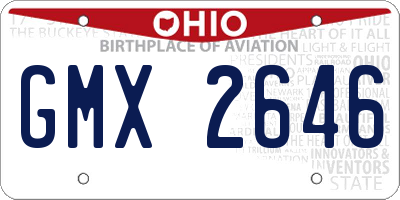 OH license plate GMX2646