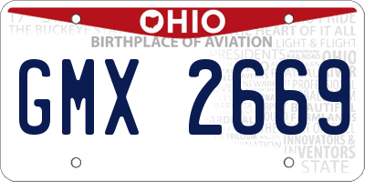 OH license plate GMX2669