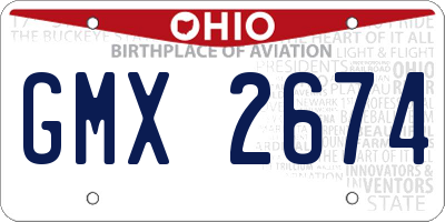 OH license plate GMX2674