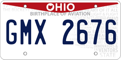 OH license plate GMX2676
