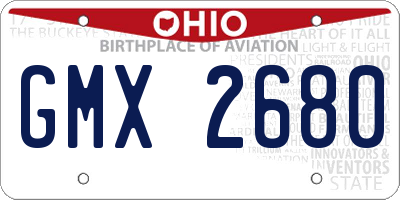 OH license plate GMX2680