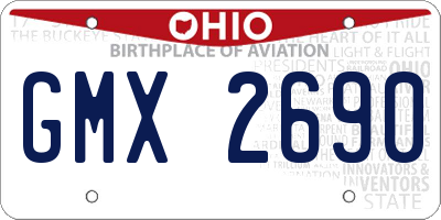 OH license plate GMX2690
