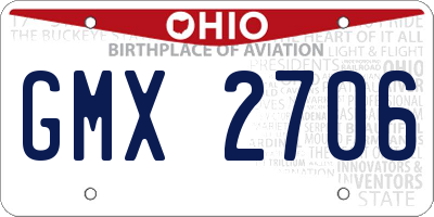 OH license plate GMX2706