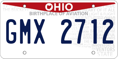 OH license plate GMX2712