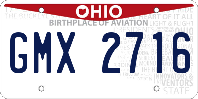OH license plate GMX2716