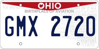 OH license plate GMX2720