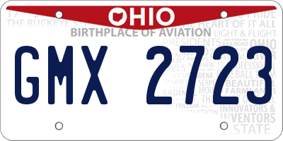 OH license plate GMX2723