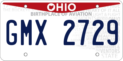 OH license plate GMX2729