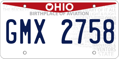 OH license plate GMX2758