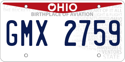 OH license plate GMX2759