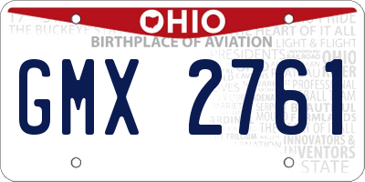 OH license plate GMX2761
