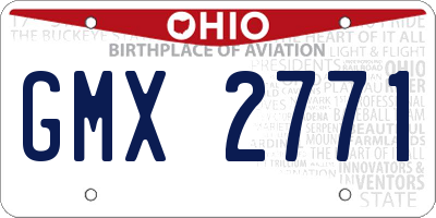 OH license plate GMX2771