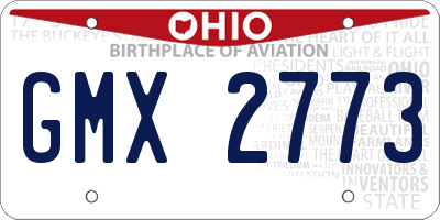 OH license plate GMX2773