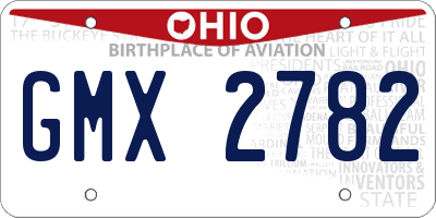 OH license plate GMX2782