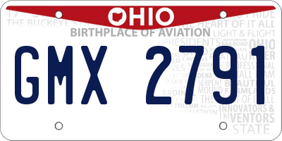 OH license plate GMX2791
