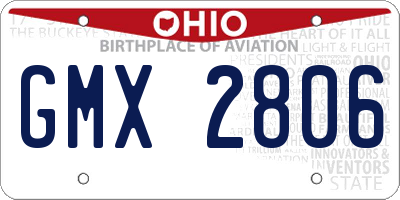 OH license plate GMX2806