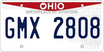 OH license plate GMX2808