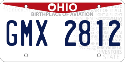 OH license plate GMX2812