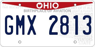 OH license plate GMX2813