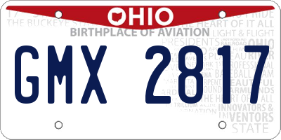 OH license plate GMX2817
