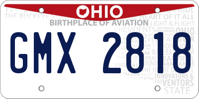 OH license plate GMX2818