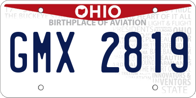 OH license plate GMX2819