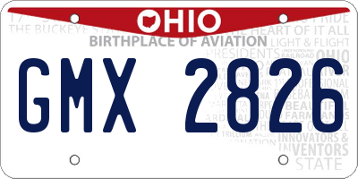 OH license plate GMX2826