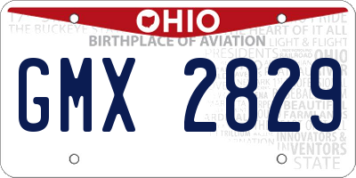 OH license plate GMX2829
