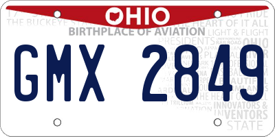 OH license plate GMX2849