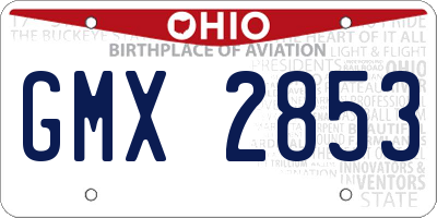 OH license plate GMX2853