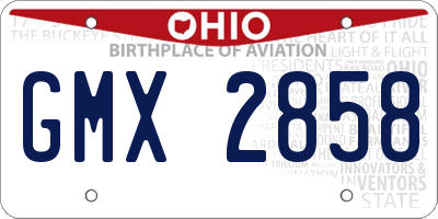 OH license plate GMX2858