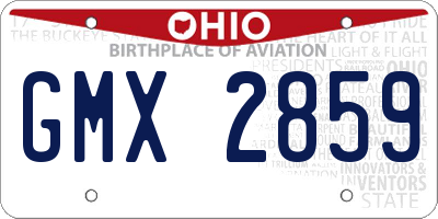 OH license plate GMX2859