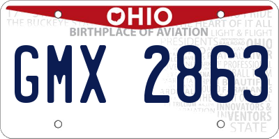 OH license plate GMX2863