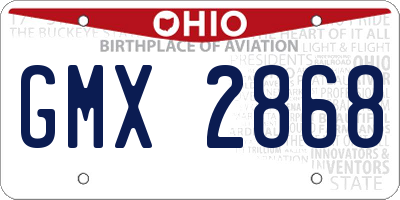 OH license plate GMX2868