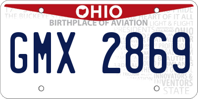 OH license plate GMX2869