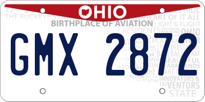 OH license plate GMX2872