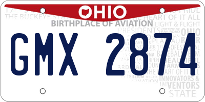 OH license plate GMX2874