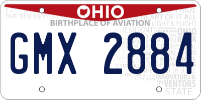 OH license plate GMX2884