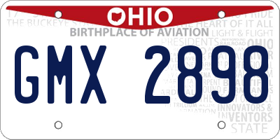 OH license plate GMX2898