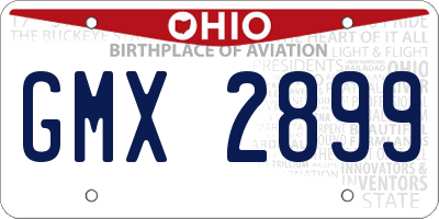 OH license plate GMX2899