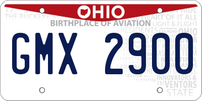 OH license plate GMX2900