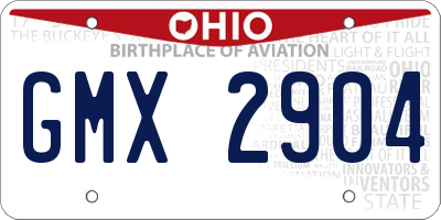 OH license plate GMX2904