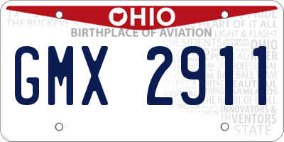 OH license plate GMX2911
