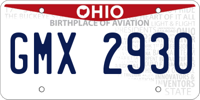 OH license plate GMX2930