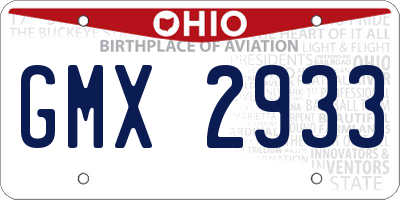 OH license plate GMX2933